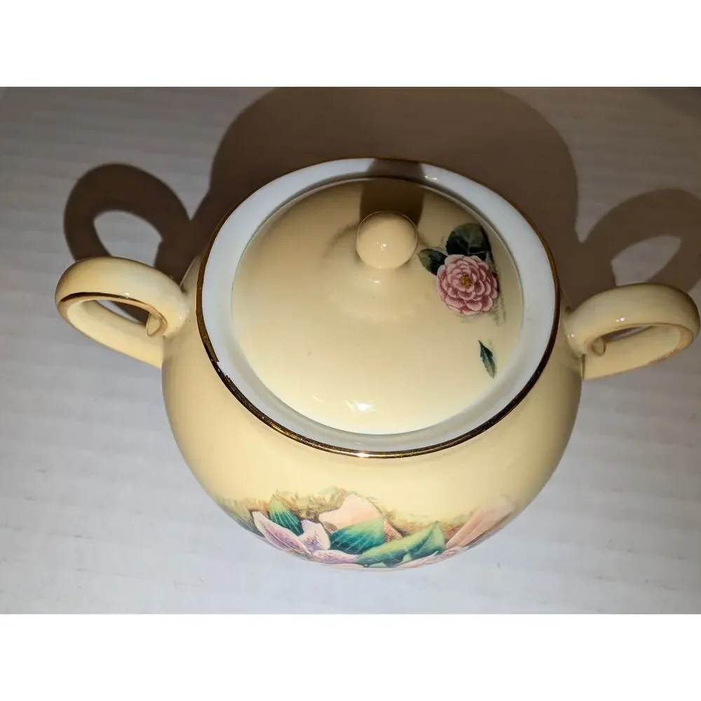 Vintage Crystal Cathedral Hour Of Power Bone China Tea Pot Sugar Bowl Creamer